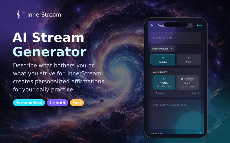 InnerStream personal affirmation generator